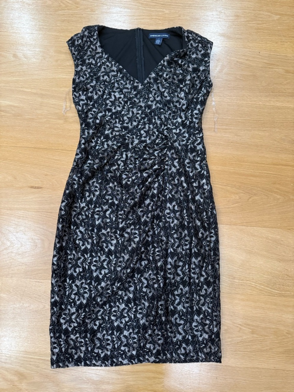 Black and Cream Floral Lace Dress
